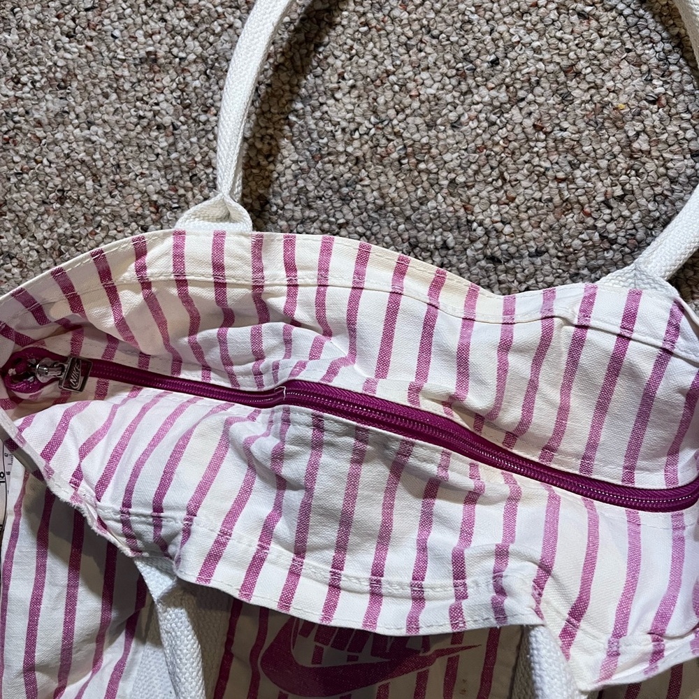Vintage Nike Pink Striped Canvas Tote Bag - Picture 7 of 9